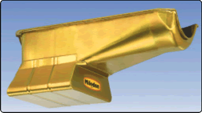 Milodon 31060 Steel Gold Zinc Plated Street and Strip Oil Pan for Nova 1962-67 