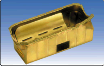 Milodon 18313 Gold Zinc Plated Low Profile Oil Pan Pickup for Small Block Chevy 